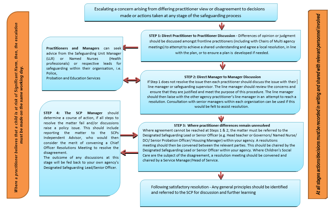 Flowchart: Resolving Practitioner Disagreements and Escalation of Concerns